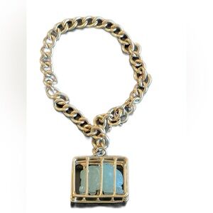 Authentic Jade Bunny & 14K Gold Bracelet